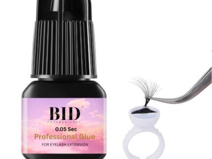 BID Eyelash Extension Glue Professional | Best Choice for Lash Artists | 1 Sec Dry Time | 5-6 Week Retention | Strong Hold Low Fume Semi Permanent Eyelash Adhesive 5ml