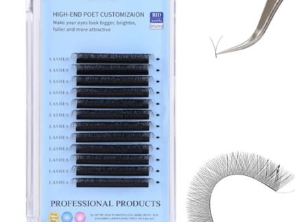 BID YY Eyelash Extensions Supplies y lash 0.07mm, Premade 4D Easy Fan Russian Volume Cluster Faux Mink Matte 12 rows pre Fanned Wispies Crisscross Eye Lashes (YY D0.07 9mm)