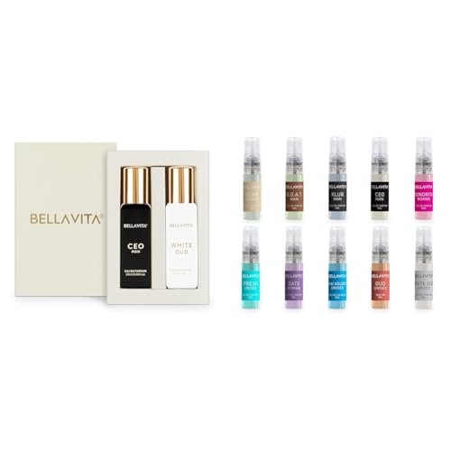 Bella Vita Luxury CEO Man & White Oud Unisex Combo with Tonka Agarwood & Orange Woody Pack of 2 20 ml Each Unisex Trial Pack Of 10 X 5Ml Pocket Aerosol Perfumes Bella Vita Luxury CEO Man & White Oud Unisex Combo with Tonka Agarwood & Orange Woody Pack of 2 20 ml Each Unisex Trial Pack Of 10 X 5Ml Pocket Aerosol Perfumes