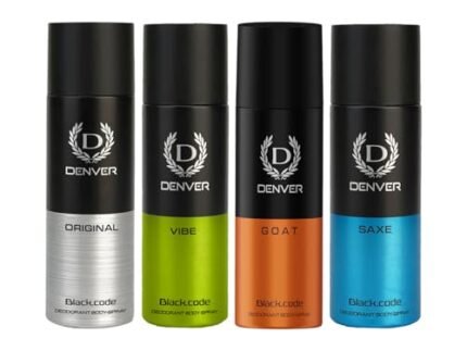 DENVER Black Code, Goat, Saxe & Vibe Deodorant For Men- 150ML Each, Pack of 4| Long Lasting Deodorant Body Spray