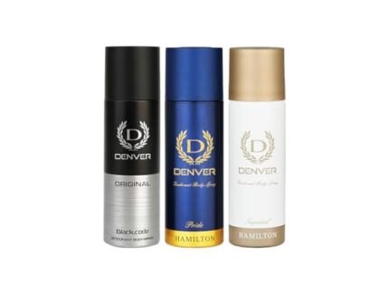 DENVER Black.code Original, Pride & Imperial Nano Deodorant Spray For Men, 50ML Each, Pack of 3