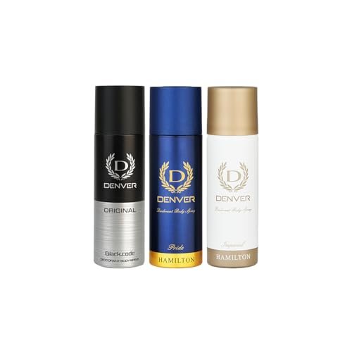 DENVER Black.code Original, Pride & Imperial Nano Deodorant Spray For Men, 50ML Each, Pack of 3 DENVER Black.code Original, Pride & Imperial Nano Deodorant Spray For Men, 50ML Each, Pack of 3