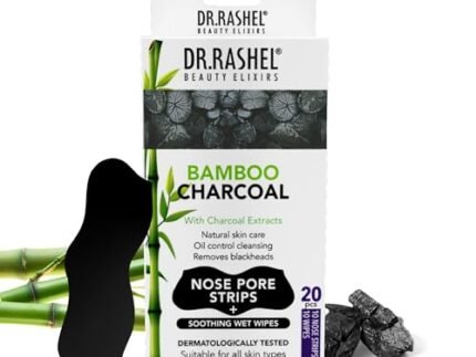 DR.RASHEL Bamboo Charcoal Nose Pore Strips | Activated Charcoal | Painless Blackhead Removal, Oil Control & Deep Dirt Cleansing | 20 PCS