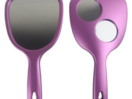 Devera Magnifying Handheld Makeup Mirror Double-Side Cosmetic Travel Portable Hand Mirror with 2X and 3X Magnifying Mirrors on Back for Women Girls Face Makeup