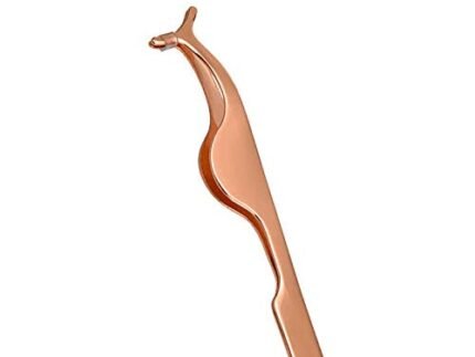 Digital Shoppy 1 PC Eyelash Tweezers Beauty Makeup Tools Multifunction Stainless Auxiliary False Eyelash Curler Clip Make Up Accessories Tools (Rose Gold)
