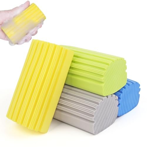 Dusting Sponge Damp Duster for Cleaning – 4 Packs Dust Sponge with Ridges Cleaning Tools, Reusable Duster Sponge Cleaning Supplies, Washable Wet Damp Duster Sponge Household for Kitchen, Bathroom Dusting Sponge Damp Duster for Cleaning – 4 Packs Dust Sponge with Ridges Cleaning Tools, Reusable Duster Sponge Cleaning Supplies, Washable Wet Damp Duster Sponge Household for Kitchen, Bathroom