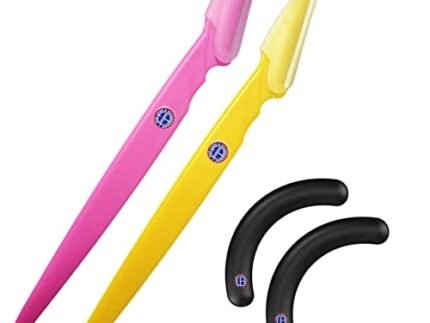 Ear Lobe & Accessories Multi-Purpose Women/Girls Razor & Eyelash Curler Combo Pack (2 Pcs Razor, 2 Pcs Eyelash Curler Replacement Pads) – Rubber, Ergonomic Grip, Multicolour