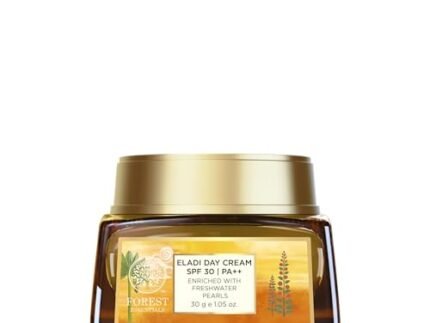 Forest Essentials Eladi Day Cream with SPF 30 | Ayurvedic Face Cream for Normal to Acne Prone Skin | Vitamin C, Niacinamide & Zinc Bhasma | Unique Formula with Fresh-Water Pearl Paste | Clears Blemishes