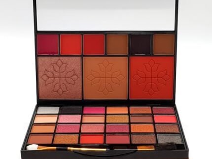 HUDA GIRL All-in-One Makeup Kit with Mirror – Includes 24 Eyeshadow Palette with Brush, 3 Eyebrow Powder, 3 Lip Gloss, 2 Applicator, Blush Contour and Highlighter Palette for Girl & Womens