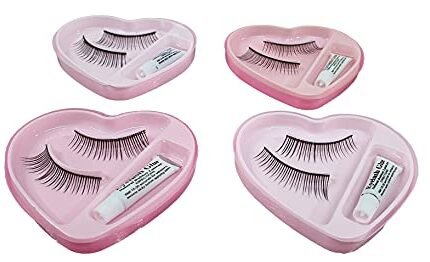 Hot Stylish Eyelashes Black Cat Eyes Best Waterproof Beauty Natural Eyelash Extension Medium Size Cosmetic Artificial Eye Lashes Makeup Products Tools Accessories Girls Women-Pack Of 4pc