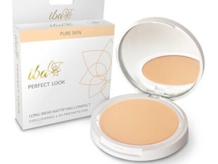 Iba Pure Skin Perfect Look Long Wear Mattifying Compact – Medium Shell, 9g | Even Coverage | Oil Free | Matte Finish | SPF 15 | Face Makeup | 100% Natural | Halal Certified & Vegan Makeup