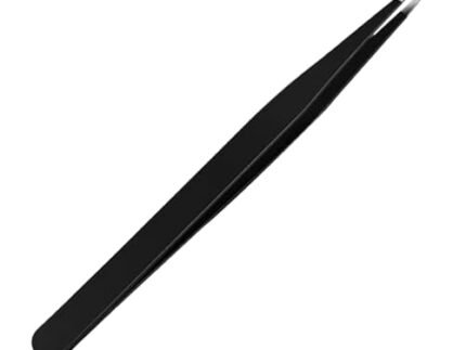 JOYUS Tweezers for Ingrown Hair Removal, Surgical Grade Medical Tweezers with Sharp Needle Nose Point Tips Ideal Pointed Tweezers for Splinters & Tick Removal, Black, Design 0, Pack of 1