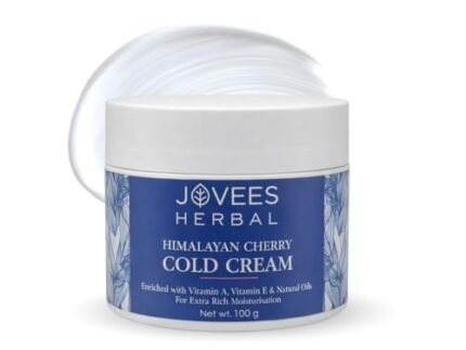 Jovees Herbal Himalayan Cherry Moisturizer for Dry Skin – Deep Nourishing Cold Cream for Face, Hands & Body – Hydrating, Soft Glowing Skin – Lightweight, Non-Greasy Daily Cream with Almond & Olive Oil 100g