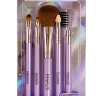 KIRA 5Pcs Makeup Brush Set – Cosmetic Brushes for Eyeshadow, Powder & Brows Multicolour Handle BM109-03 (PURPLE)