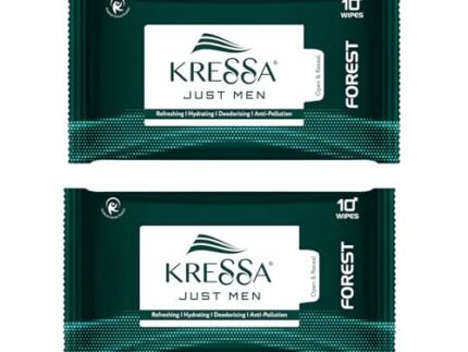 Kressa Face Wipes For Men | Forest | Refreshing Anti-pollution Wipes | Pack of 2-20 Wipes (Forest)