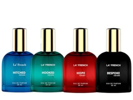 LA’ French Perfume For Men 30 Ml X 4 I.E 120Ml | Hitched + Hooked + Hope + Bespoke | Long Lasting | Spicy Citrus & Musky Fragrance Notes | Eau De Parfum For Boyfriend And Husband., Liquid