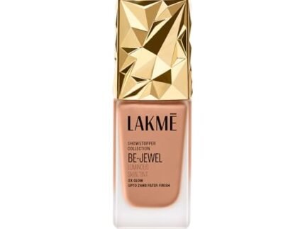 LAKME Be-Jewel Luminous Skin Tint, 25ml, for Radiant, Smooth and Luminous Finish, with Light-Reflecting Polymers, 24HR Filter-Like Wear, Foundation for Women Dry Skin, for Women-Cool Cinnamon