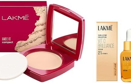 LAKMÉ Face It Matte Compact & 9To5 Vitamin C+ Facial Light Coverage Serum For All Skin Types With 98% Pure Vitamin C Complex Powder, 2 Count
