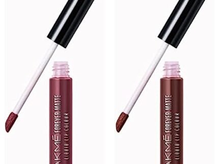 LAKMÉ Forever Matte Liquid Lip Colour, Mauve Party, 5.6ml & Lakme Forever Matte Liquid Lip Colour, Brown Espresso, 5.6 ml