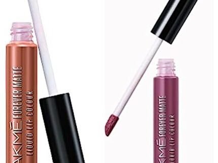 LAKMÉ Forever Matte Liquid Lip Colour, Nude Latte, 5.6ml & Lakmé Forever Matte Liquid Lip Colour, Mauve Fling, 5.6 ml