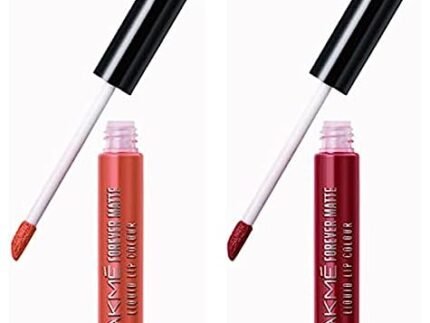 LAKMÉ Forever Matte Liquid Lip Colour, Orange Tango, 5.6 Ml & Forever Matte Liquid Lip Colour, Crimson Rose, 5.6 Ml
