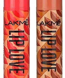 LAKMÉ Lip Love Chapstick Lip Balm, Caramel, 4.5g & Lip Love Chapstick Lip Balm, Apricot, 4.5g