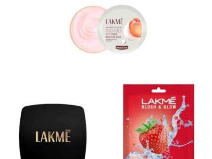LAKMÉ Peach Milk Soft Crème Moisturizer [With Vitamin E] (100g), Forever Matte Compact [Ivory Shade] (9g), Blush & Glow Strawberry Sheet Mask (25ml) | For Glowing Complexion