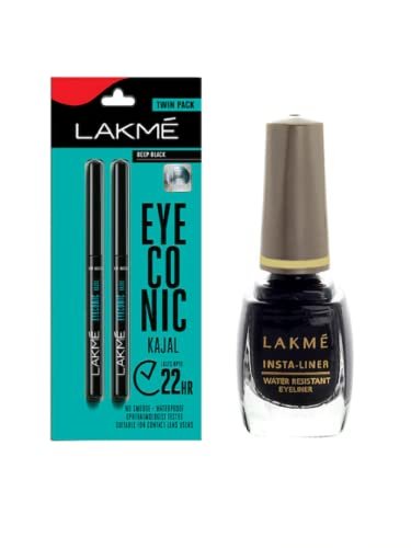 LAKMÉ Set Of Matte Insta-Liner & 2 Eyeconic Kajal Stick, Multi LAKMÉ Set Of Matte Insta-Liner & 2 Eyeconic Kajal Stick, Multi