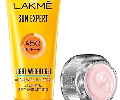 LAKMÉ Sun Expert Spf 50 Pa+++ Ultra Matte Gel Sunscreen, Blocks Upto 97% Harmful Sunrays, 100 G & Absolute Perfect Radiance Cream Skin Brightening Night Crème For All Skins, 50G,1 Count