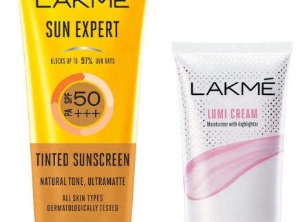 LAKMÉ Sun Expert Tinted Sunscreen 50 SPF, 100 G & Lakme Lumi Cream,Moisturizer With Highlighter, Enriched With Niacinamide For All Skin Type,30 Gm