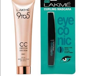 LAKMÉ Women Makeup Kit Curling Lightweight Mascara & Complexion Care Cream,All Skin Type 2 count