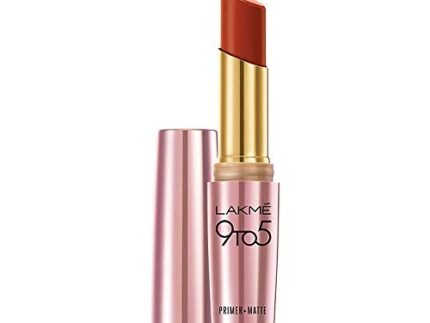 Lakme 9 to 5 Primer and Matte Lip Color, Red Rust, 3.6g