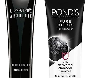 Lakmé Absolute Blur Perfect Makeup Primer, 30g And Pond’s Pure White Anti Pollution With Activated Charcoal Facewash, 100g