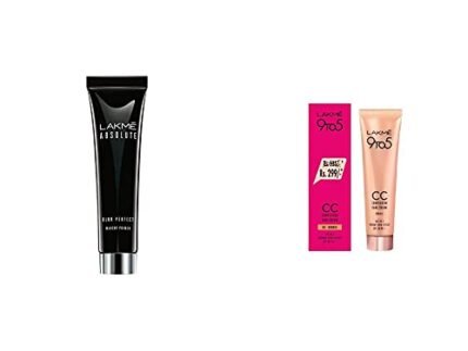 Lakme Absolute Blur Perfect Makeup Primer, Peach, 10 g & Lakme 9 To 5 Complexion Care Face CC Cream, Bronze, SPF 30, Conceals Dark Spots & Blemishes, 30 g