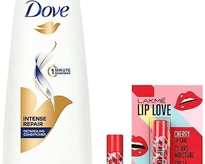 Lakmé Lip Love Chapstick, Spf15, Cherry, 4.5 g And Dove Hair Therapy Intense Repair Conditioner, 175ml