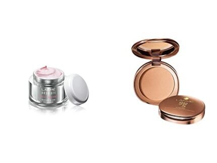 Lakmé Perfect Radiance Fairness Day Creme 50 g & Lakmé 9 to 5 Flawless Matte Complexion Compact, Melon, 8g