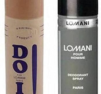 Lomani Pack of 2 Do It & Pour Homme Deodorant Spray 200 ml – Unisex Aromatic Spicy Citrus & Fresh Woody Fragrance, Long‑Lasting