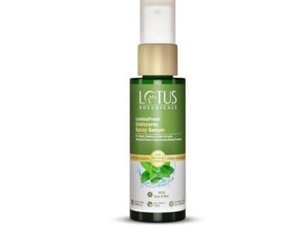 Lotus Botanicals LuminaFresh Underarm Spray Serum with Aqua and Mint | Brighten Underarms and Control Sweat-Induced Odour | Antiperspirant properties | Suitable for Men & Women | Alcohol-free | Non-Aerosol | Suitable for All Skin Types | 55ml