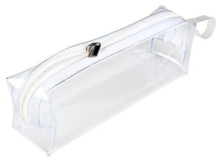 MOM CARE Transparent Pencil Pouch, School Pencil Box with Zipper, Students Pencil case Large Capacity, Makeup Pouch, Stationery Bag for Students Girls Adults Office Transparent