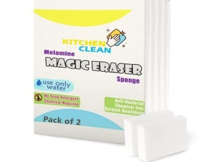 Magic Eraser Sponge for Wall and Kitchen | Nano Tech Chemical-Free | Bathroom Tiles Cleaning, Stain Remover, Wall Pencil Marks Remover, Lime Scale Remover (Pack of 2)