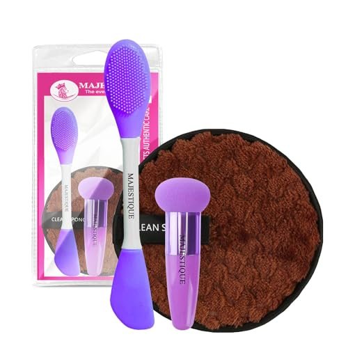 Majestique Facial Cleansing Pad, Mushroom Blender and Face Mask Applicator, Versatile Makeup Removal and Reusable multifunctional Set – 3Pcs/Multicolor Majestique Facial Cleansing Pad, Mushroom Blender and Face Mask Applicator, Versatile Makeup Removal and Reusable multifunctional Set – 3Pcs/Multicolor