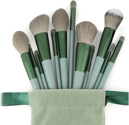 Makeup Brushes Set 13pcs, Makeup Brushes for Foundation, Eye Shadows, Green Brush Sets Makeup Brushes Set 13pcs, Makeup Brushes for Foundation, Eye Shadows, Green Brush Sets