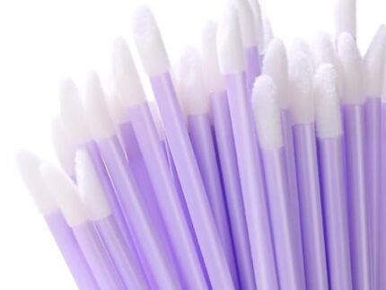 MeSkin 10-Pack Disposable Lip Brushes – Plastic Handle Lipstick Applicator Wands for Makeup Kits, Professional Lip Makeup Tool