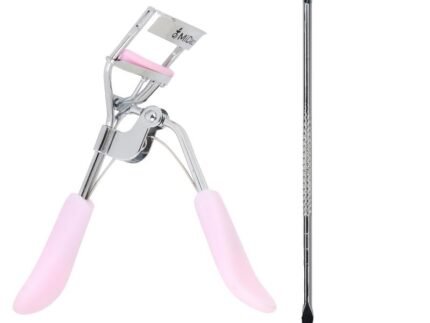 Midazzle Stainless Steel Blackhead Remover With Eyelash Curler – PINK- Set of 2