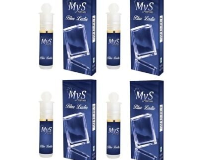 Mys Perfume BLUE LADIE Roll On Attar 6ml | Budget Series | Combo pack Set of 4 | Long Lasting fragrance | Men & Women| Pocket Perfume Roll On |100% Free from Alcohol.