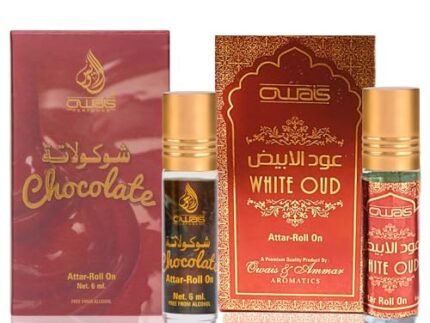 OWAIS Combo Chocolate & White Oud Attar | 6ml x 2 | Alcohol Free | Long Lasting Perfumes For Men & Women (Pack of 2)