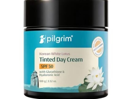 PILGRIM Korean White Lotus Face Cream with SPF 50 | White Lotus Day cream for women daily use | Face cream for dry skin, sensitive skin & oily skin | For Women and Men | 100g