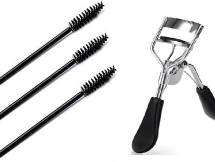 Professional Eyelash Curler Set with 3 Mascara Wand Brushes, 9.9 cm, Black