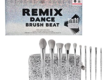 Remix Dance Brush Beat – 10 Piece Brush Set Premium Cosmetic Makeup Brush Set for Foundation Blending Blush Concealer Eye Shadow