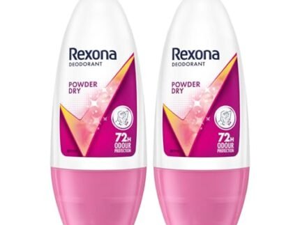 Rexona Powder Dry Underarm Roll-On Deodorant for Women | 72H Odour Protection | 50ML (Combo pack of 2)